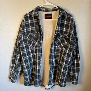 Riggs Workwear by Wrangler Green White & Cream Thermal Flannel